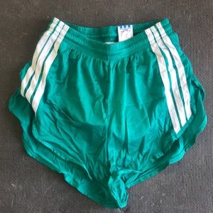 Vintage green adidas vintage track shorts